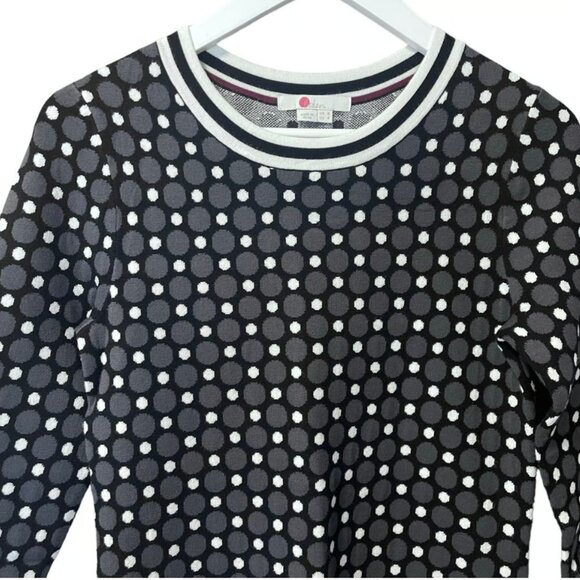Boden NEW Dotty Gray White Polka Dot Sweater Knit Dress Women's US size 4 - Picture 5 of 8